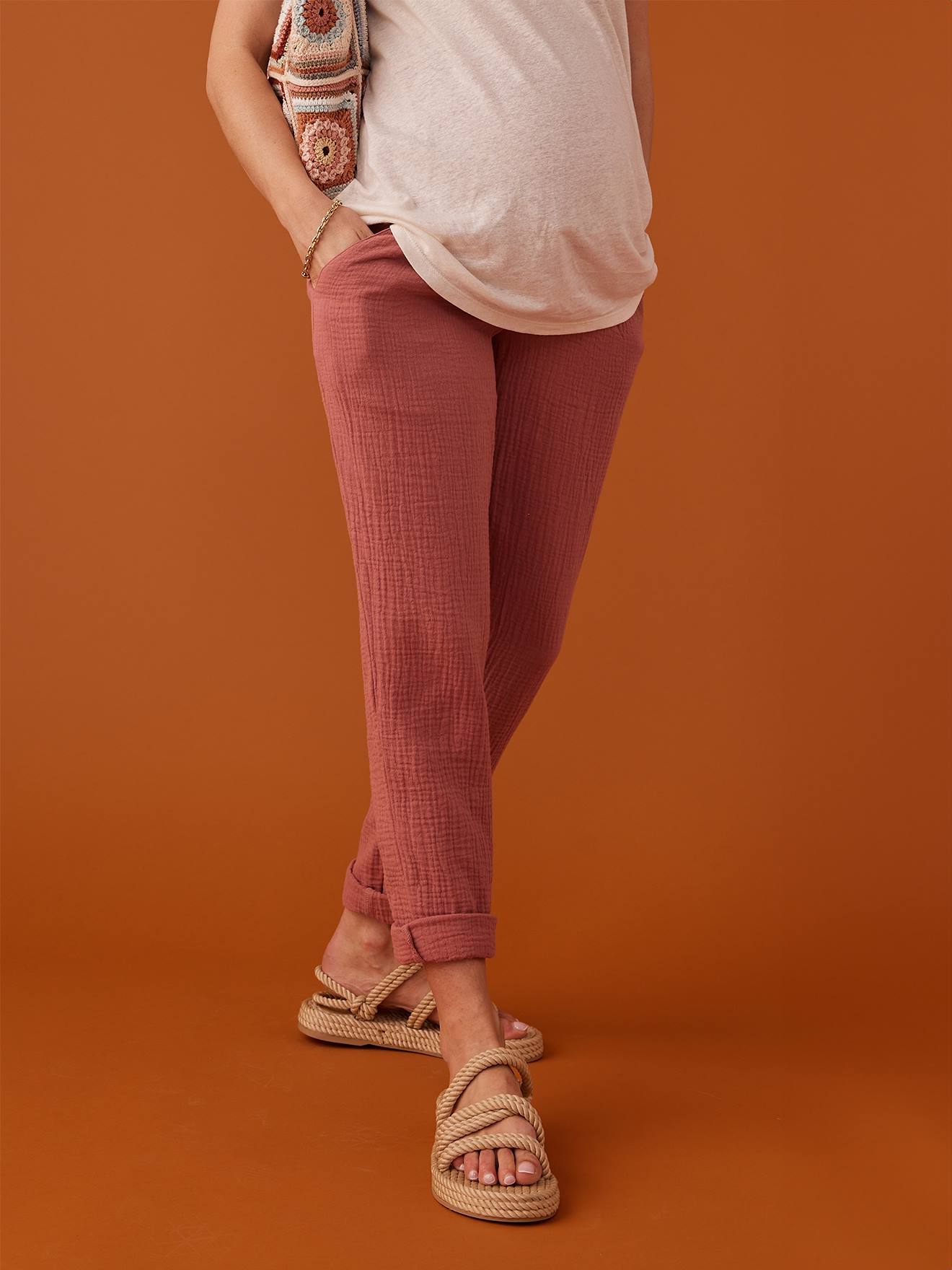 Envie de Fraise Paperbag-Umstandshose ENVIE DE FRAISE - altrosa