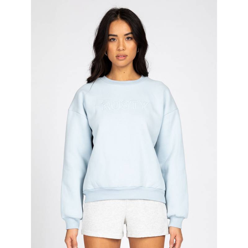 RUSTY RUSTY KEY LINE RELAXED CREW NECK FLEECE Rundhalspullover Damen
