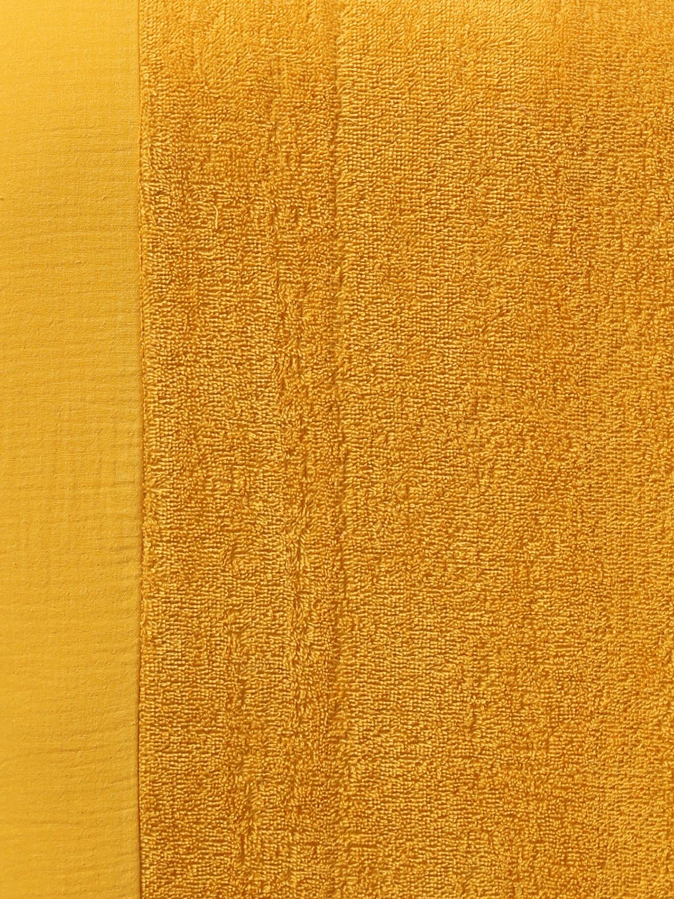 Housse matelas à langer bi-matière gaze de coton/éponge jaune épicé