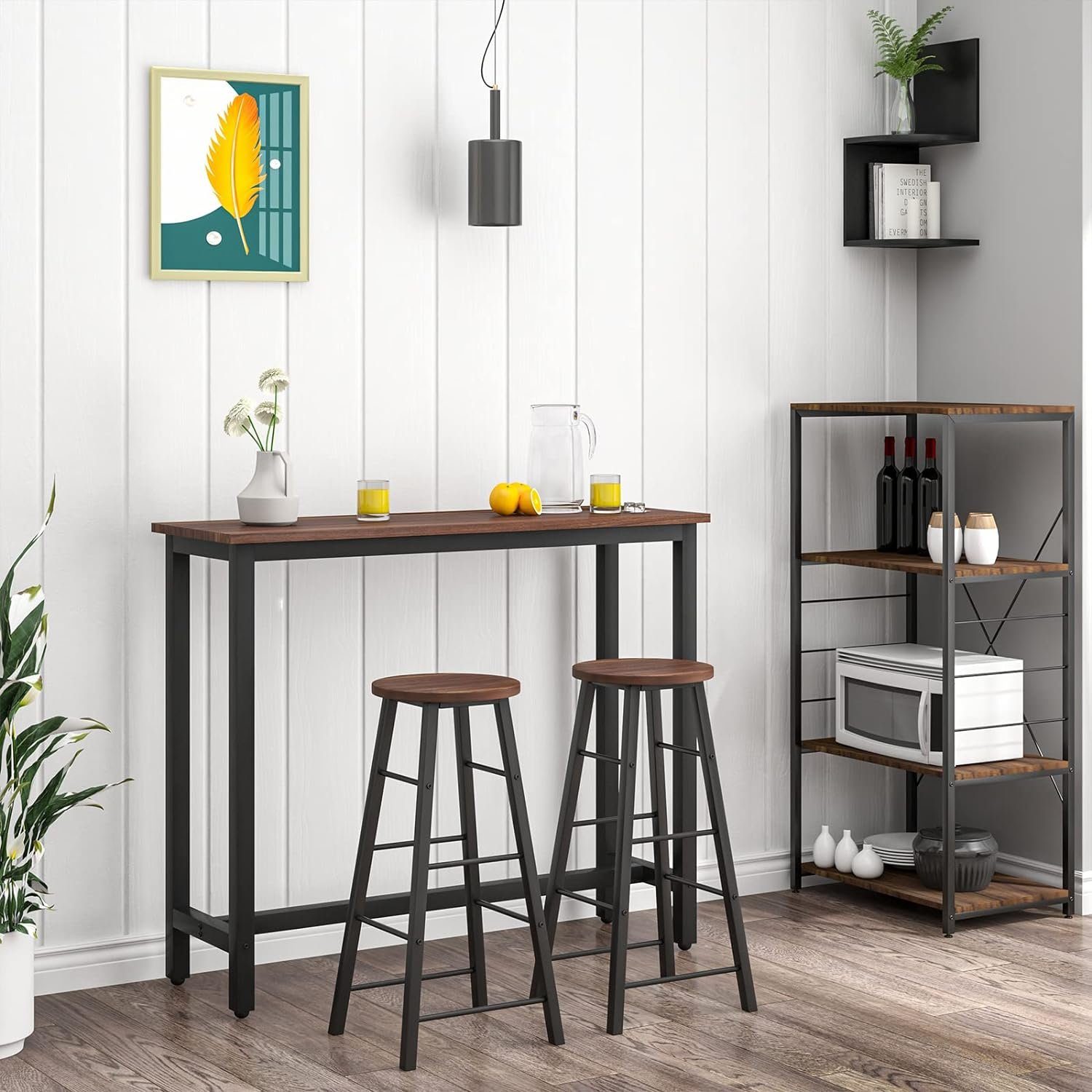 Woltu Bartisch (1-St), Metallgestell, Tischplatte aus MDF, 120x40x100cm