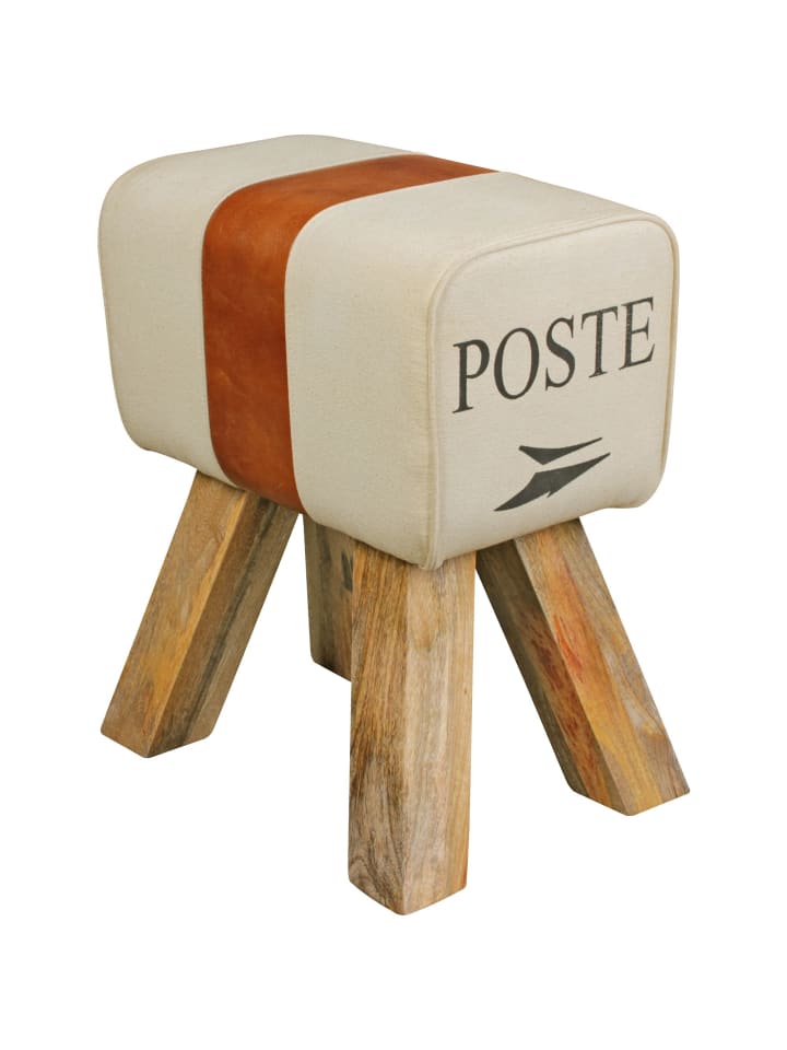 KADIMA DESIGN Retro Sitzhocker, Holzbeine, belastbar bis 120 kg, Landhaus-Optik günstig kaufen onesize