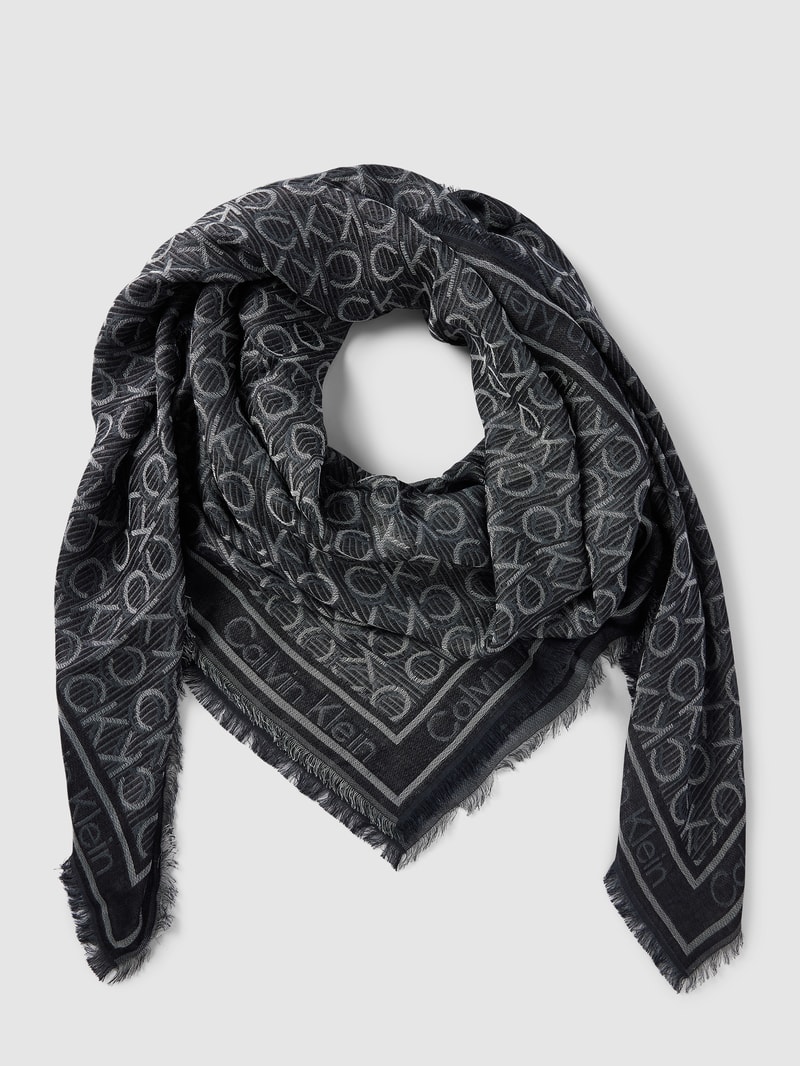 Schal mit Allover-Muster Modell 'MONOGRAM' in schwarz