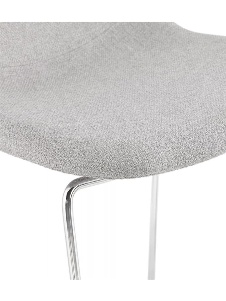 KADIMA DESIGN Barhocker aus Metall und Stoff | Sitzhocker mit Polsterung in Grau-Silber günstig kaufen onesize