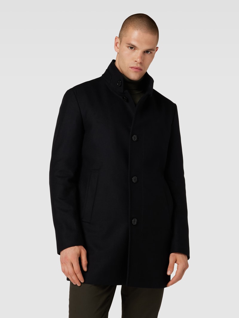 Mantel mit Stehkragen Modell 'Finchley' in schwarz