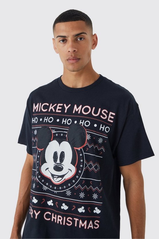 Oversized Christmas Mickey Mouse Disney License T-shirt