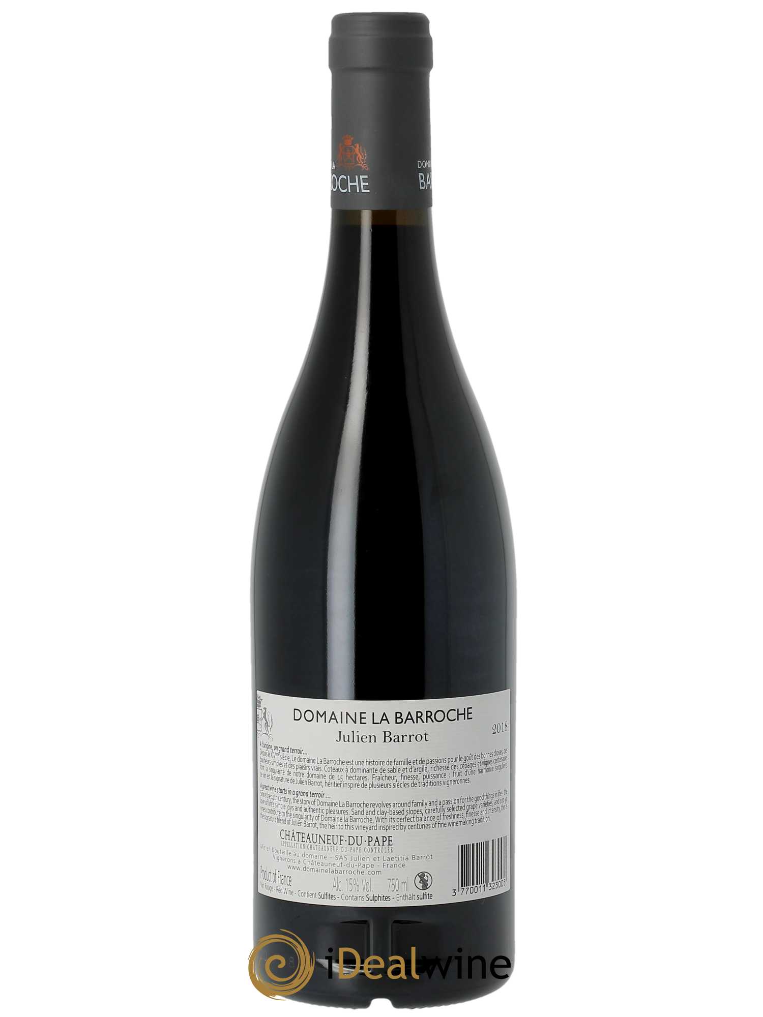 Châteauneuf-du-Pape La Barroche (Domaine de) Signature Julien Barrot  2018 - Lot de 1 Bouteille