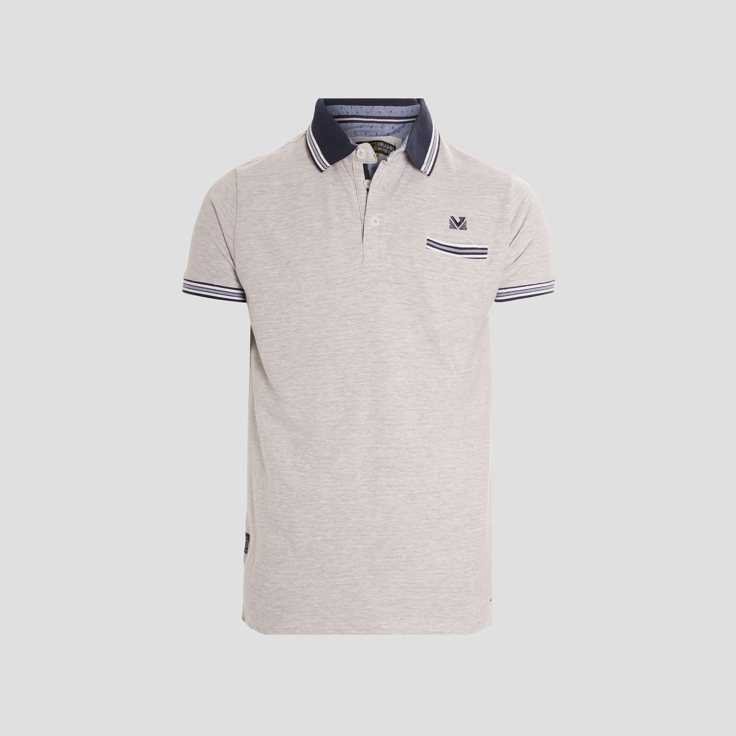 Polo manches courtes gris clair homme | La Halle