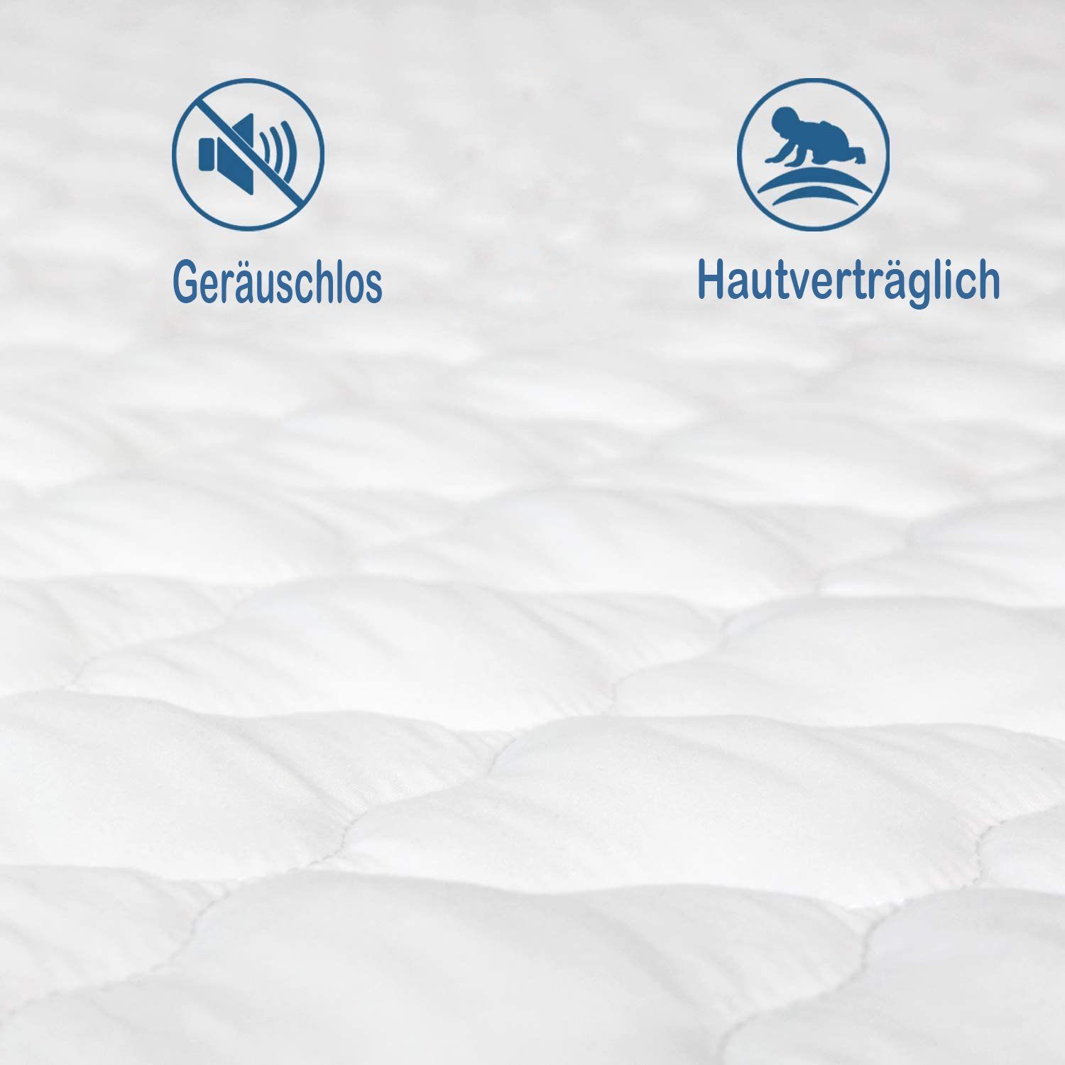 Matratzenauflage Matratzenschoner,Atmungsaktive Matratzenschutzbezug 300g/m² Füllung Mutoy, Bezug aus100% weiche Mikrofaser, Füllung 100%Baumwolle,mit 4 Eckgummi