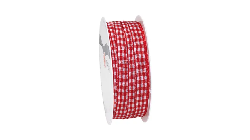 PRÄSENT Karoband rot/weiss 10mmx4m 4 m