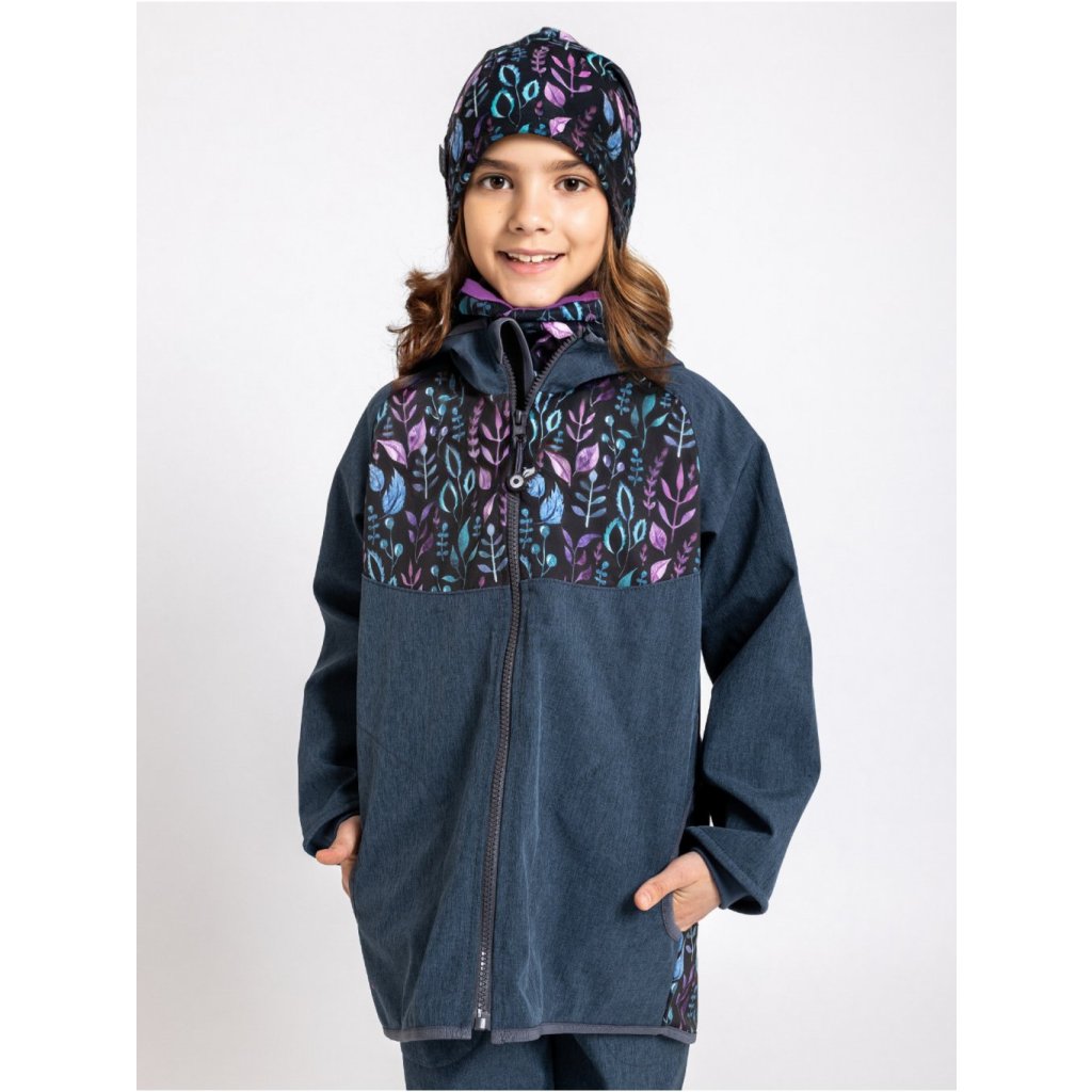 Unuo Kinder-Softshelljacke mit Fleece Basic Blätter