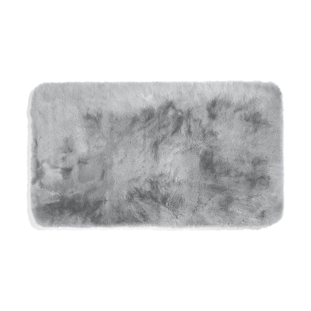 Badeteppich Kunstfell silber