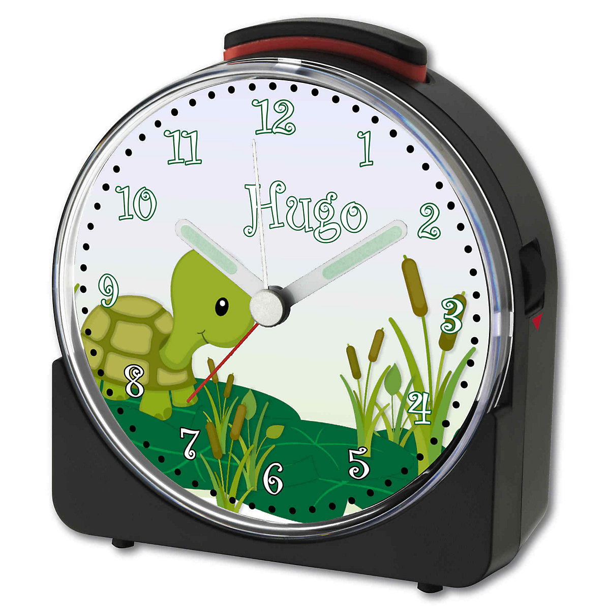 Kinder Funkwecker weiß personalisiert mit Namen Schildkröte