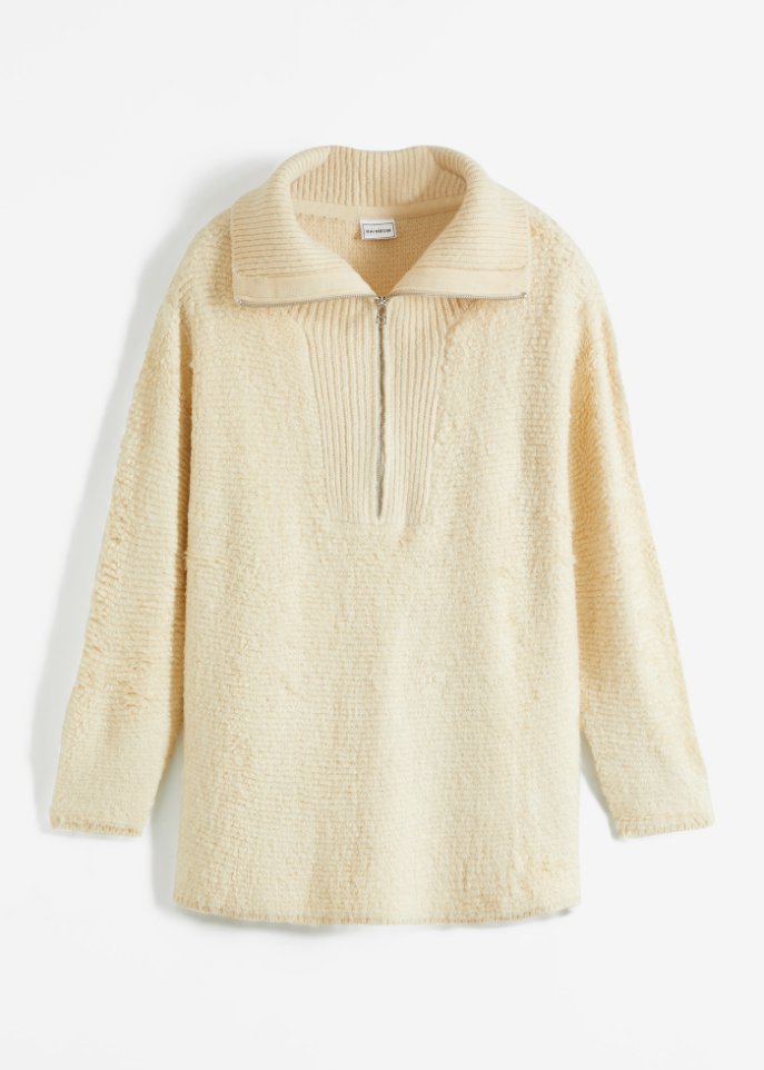 Langer Pullover aus Boucle