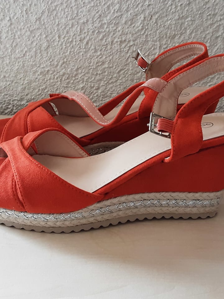 Foreverfolie Keilsandaletten in Rot günstig kaufen 41