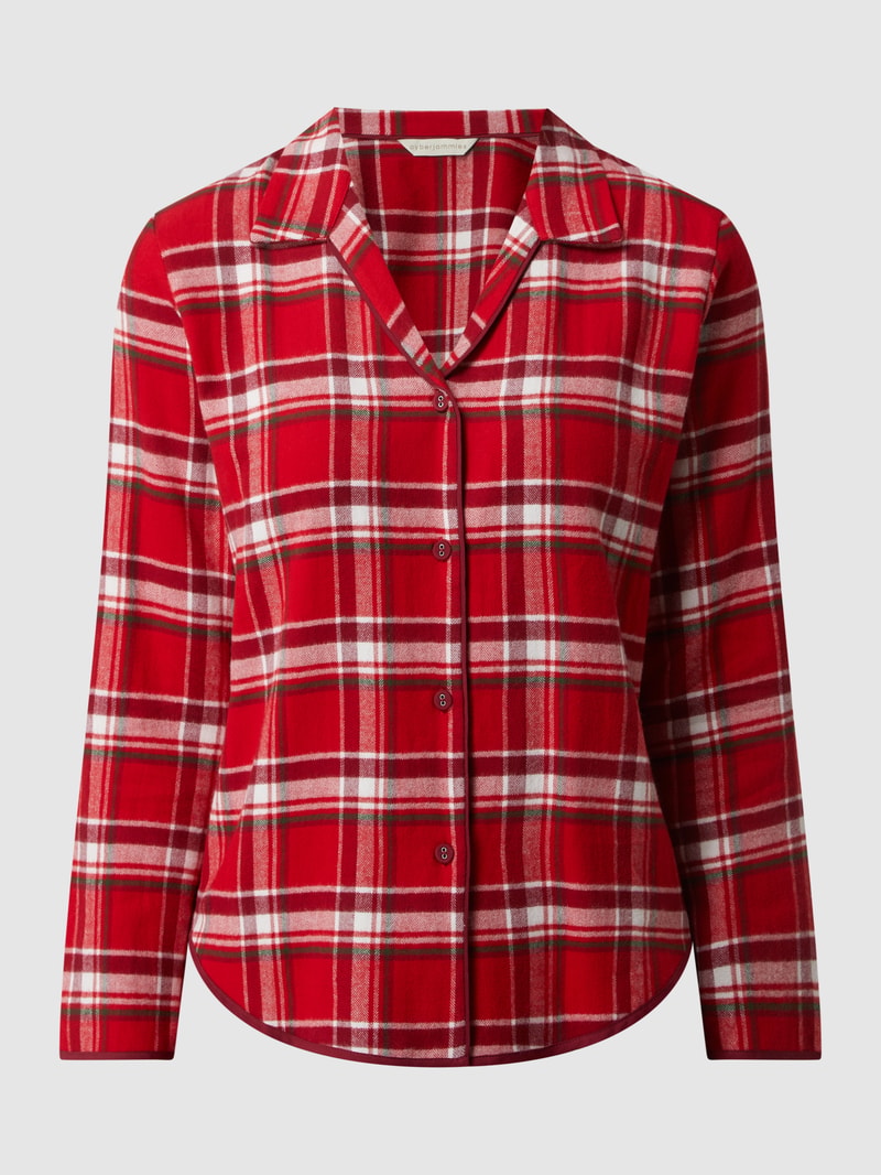 Pyjama-Oberteil aus Flanell Modell 'Robyn' in rot