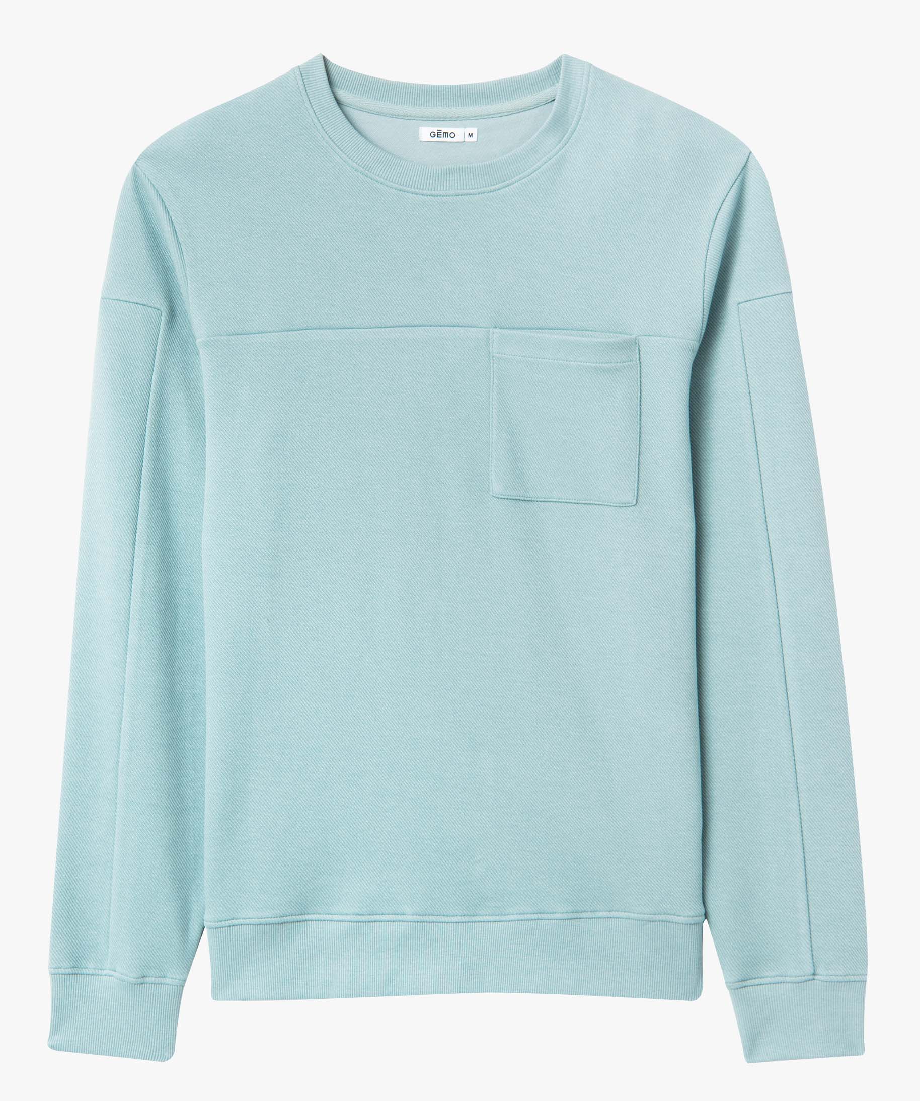Sweat homme à col rond avec poche poitrine bleu | GEMO