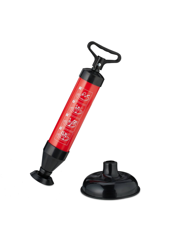 relaxdays Abflussreiniger Pumpe in Schwarz/ Rot günstig kaufen onesize