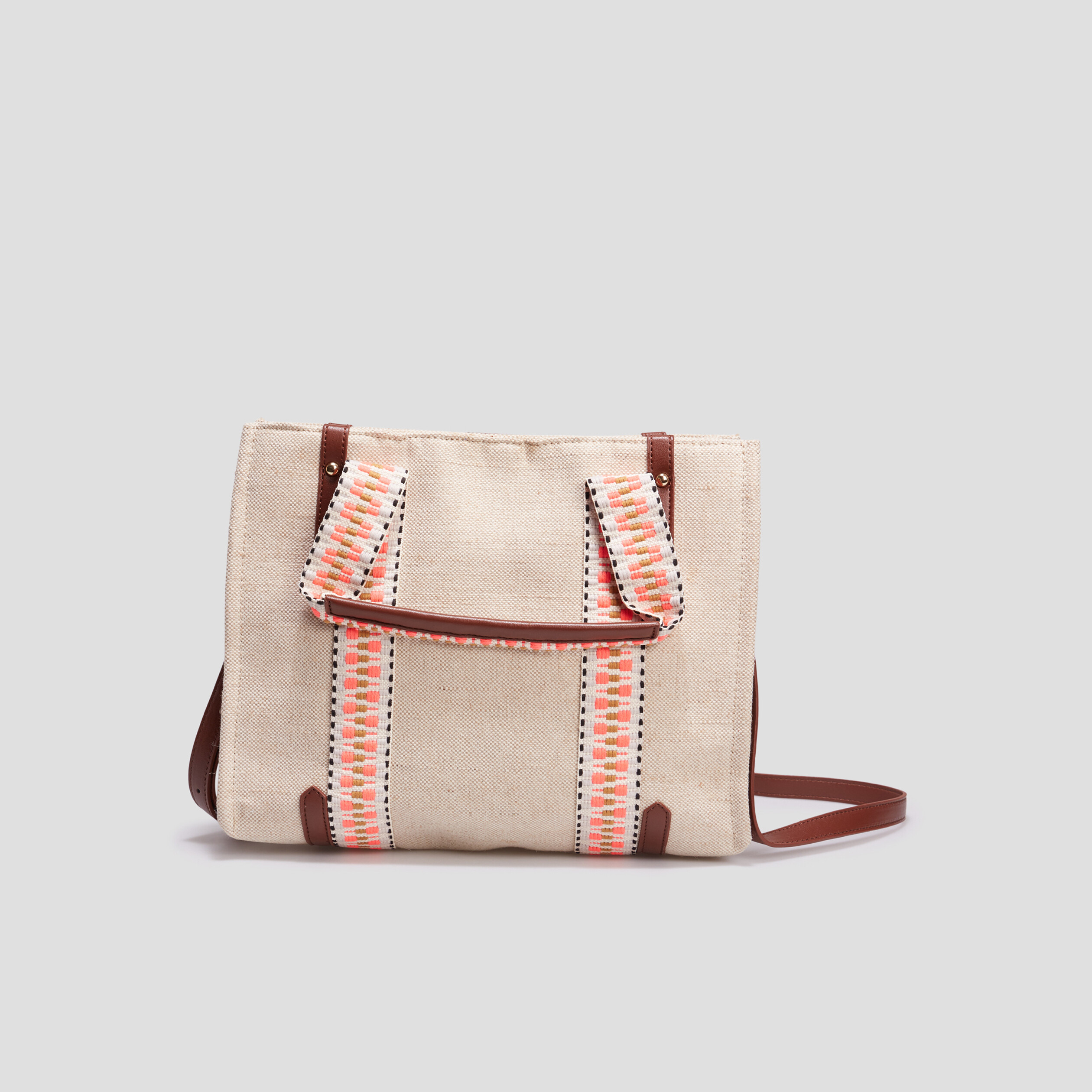 Sac cabas tressé en lin majoritaire sable femme | La Halle