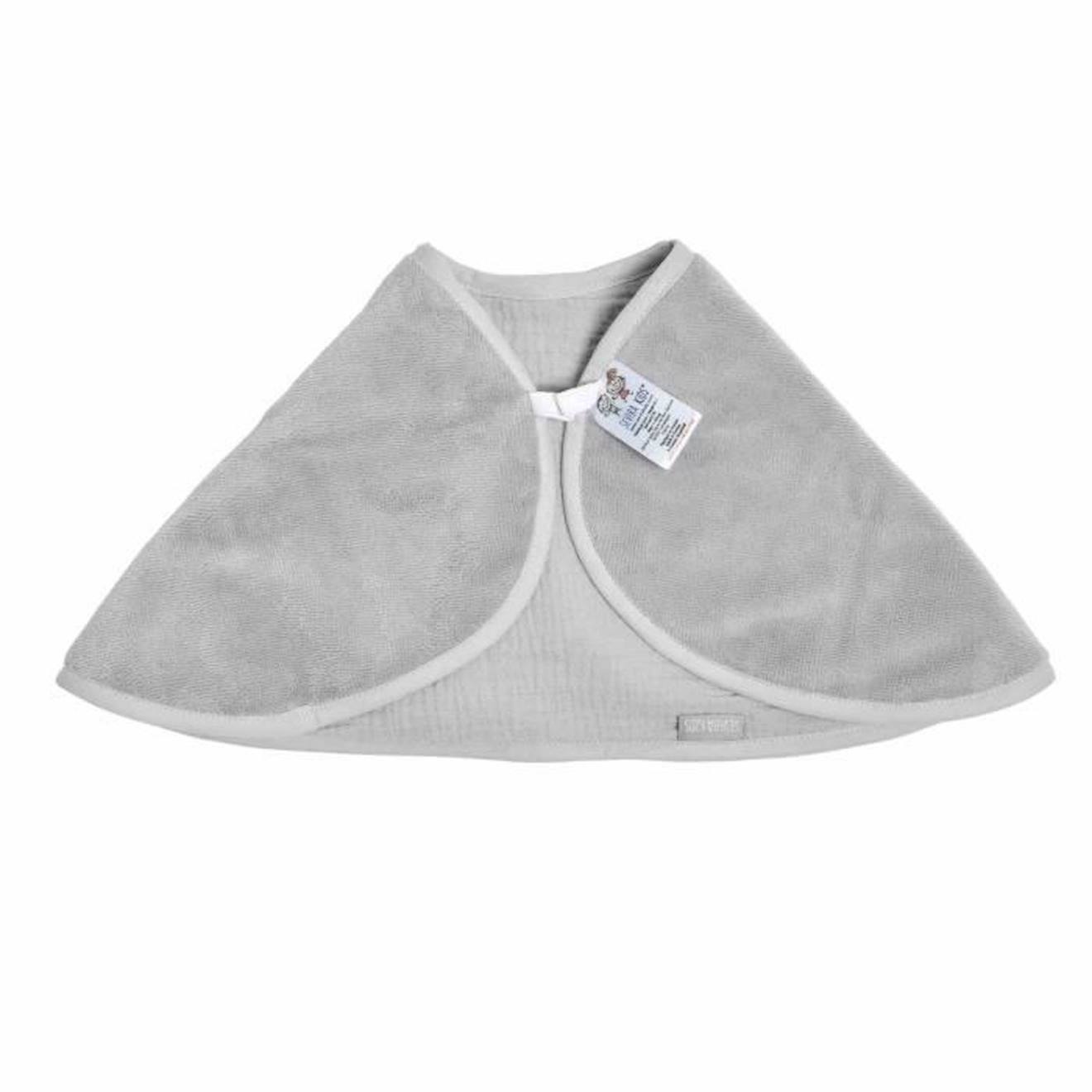 Bavoir d'épaule en gaze de coton et bambou Gris 56 x 28 cm gris