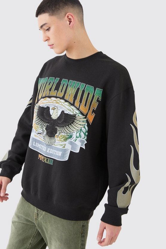 Oversized Eagle Graphic Sweatshirt