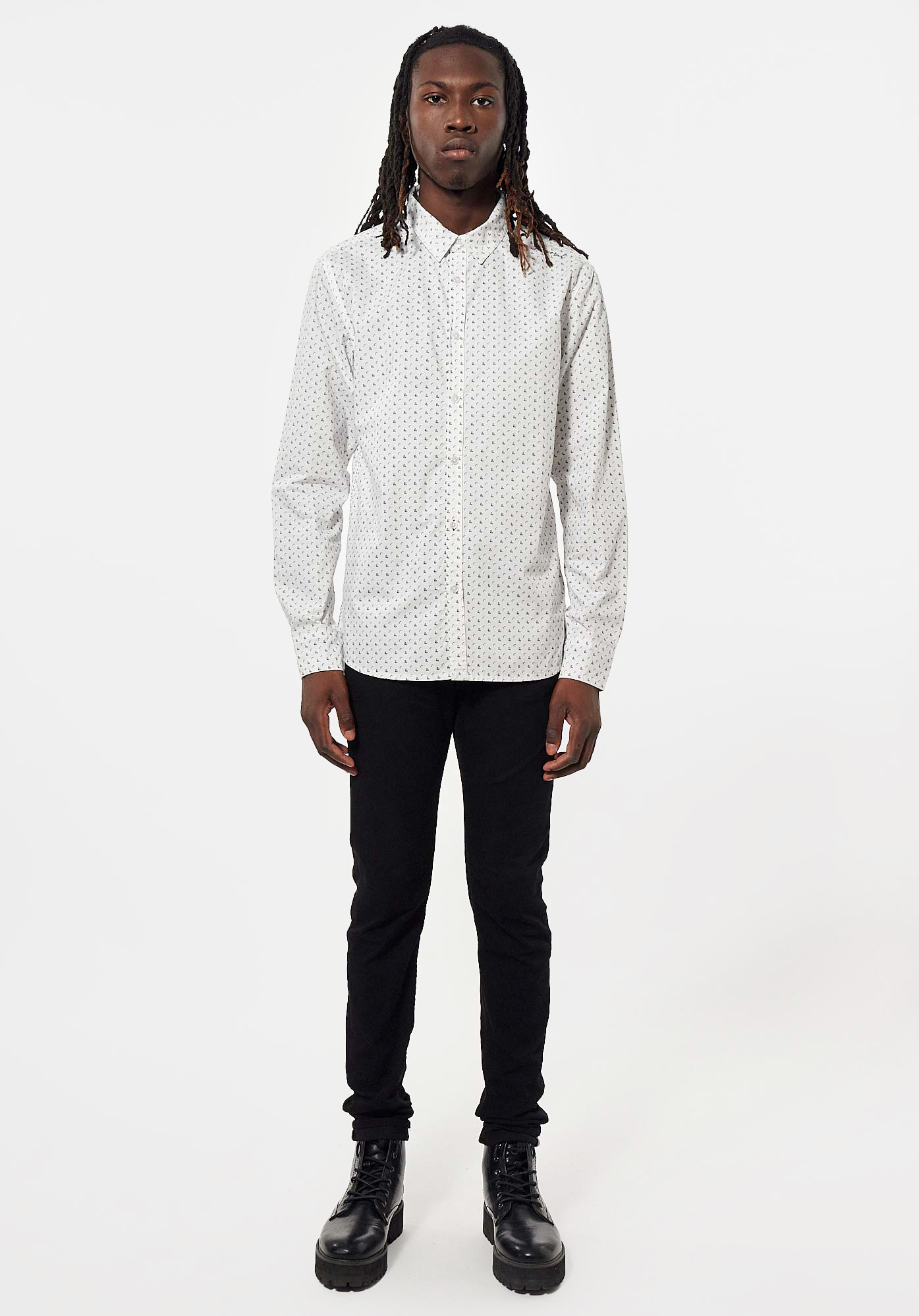 TITO   Chemise blanche all over Homme en 100% coton bio