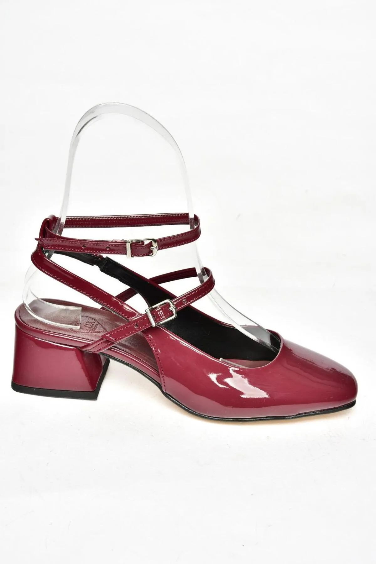 Fox Shoes  P654137008 Weinrot Lackleder Mary Jane Niedrige Absätze Damenschuhe Maryjane