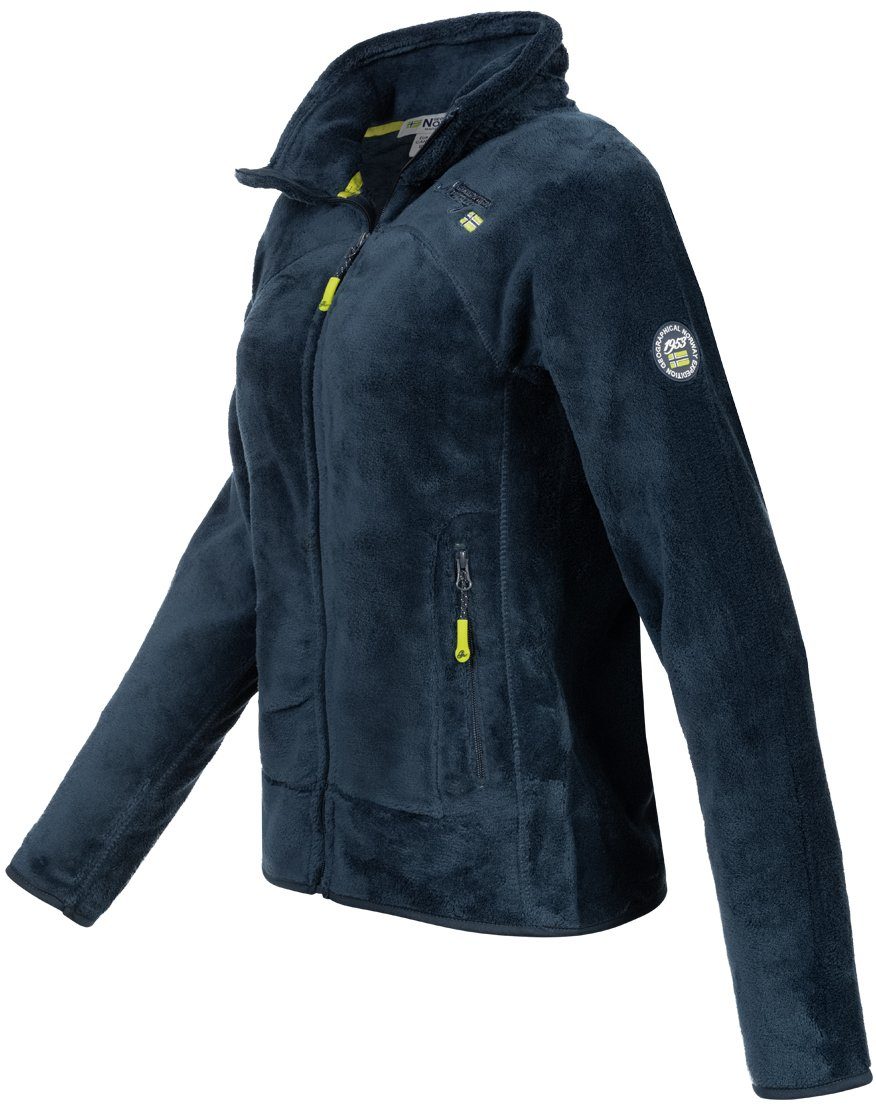 Geographical Norway Fleecejacke Damen Teddy Fleece Jacke Herbst Winter Sweater Übergangsjacke