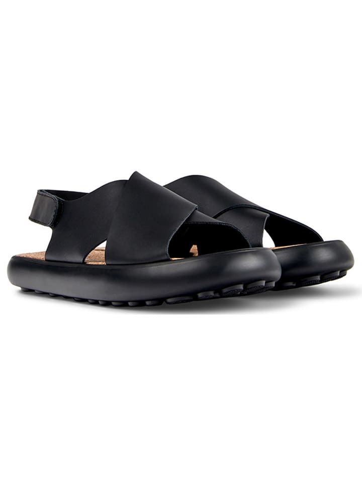 Camper Leder-Sandalen in Schwarz günstig kaufen