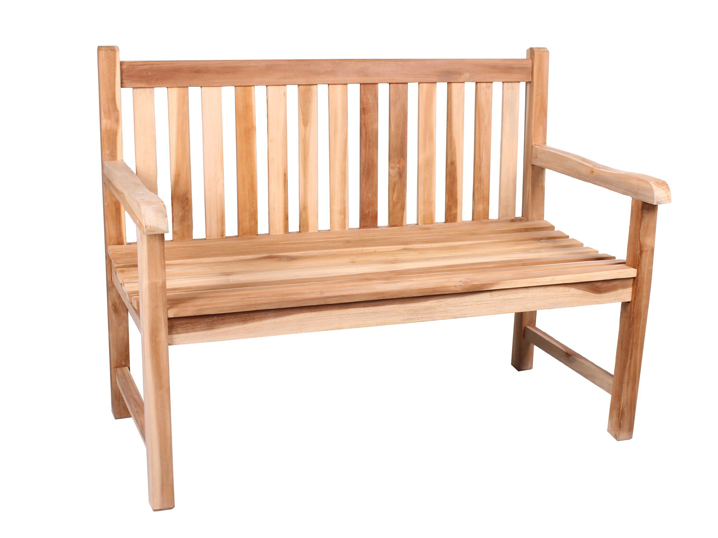 Home Feeling Gartenbank 2-Sitzer Teakholz Bank ca. 120 cm, Gartenbank, Teakbank