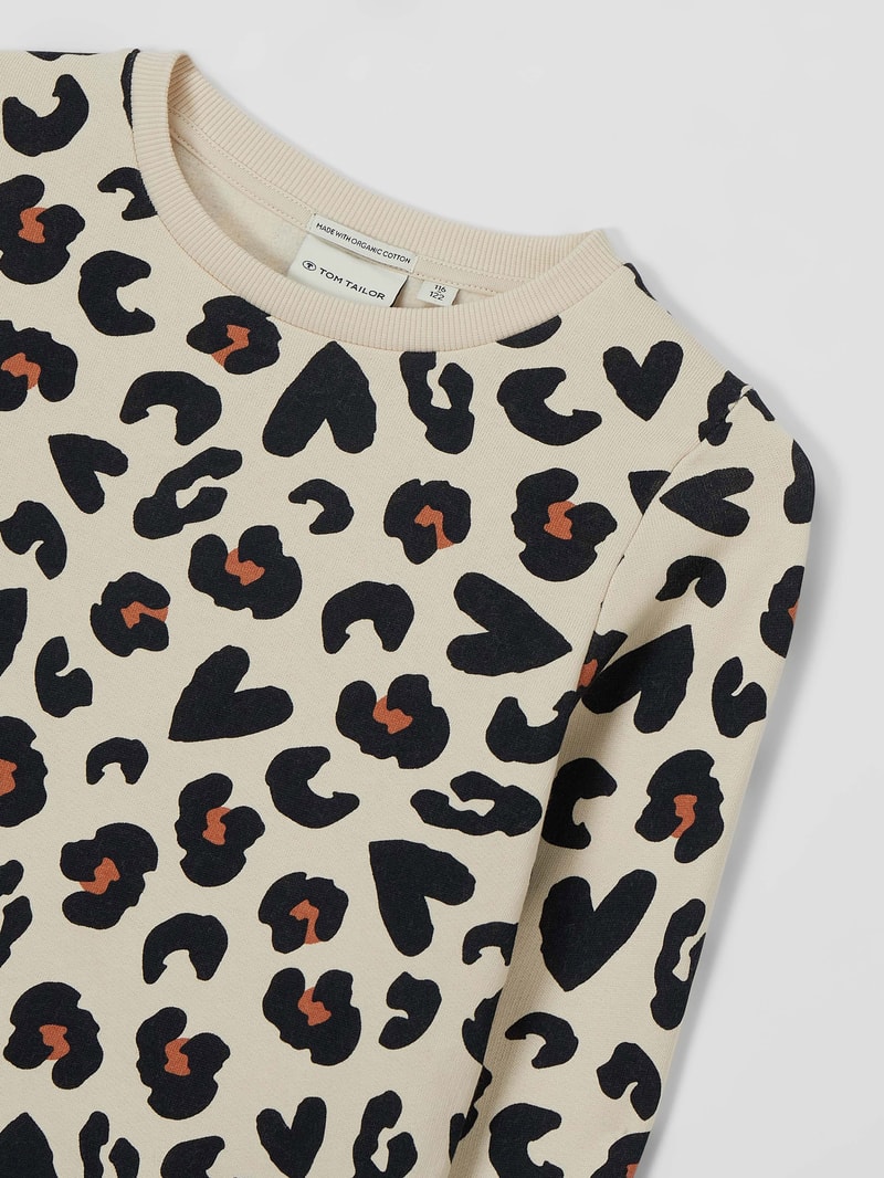 Sweatshirt mit Animal-Print in ecru