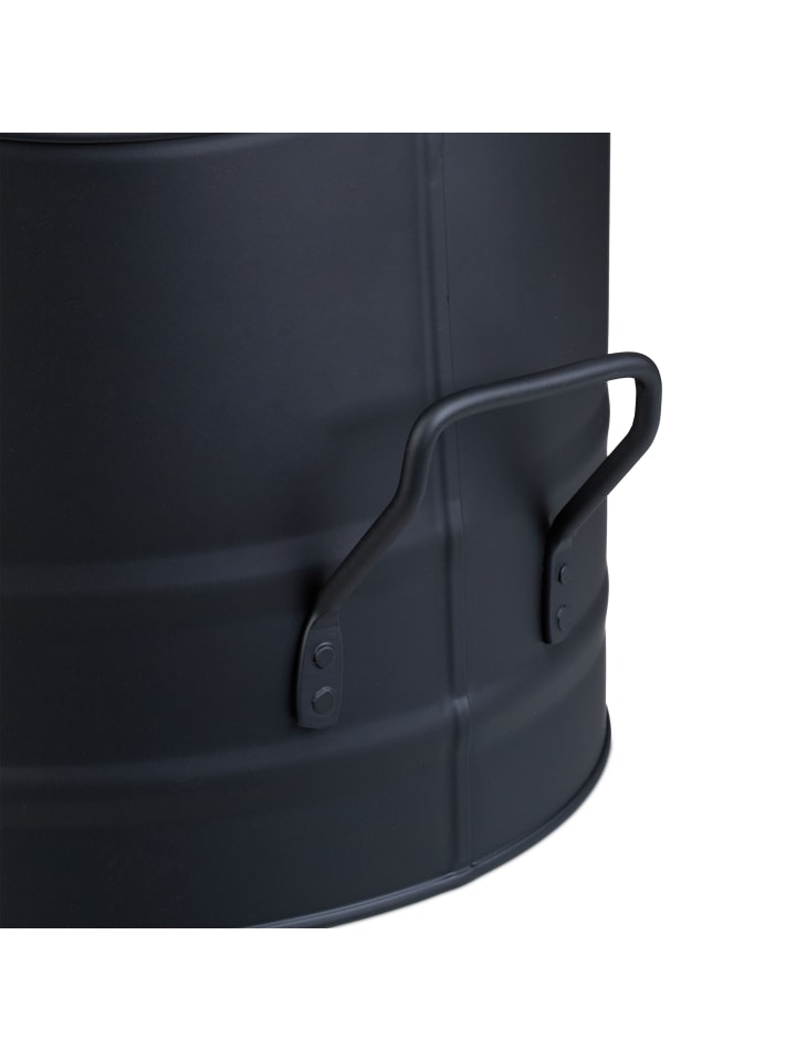 relaxdays Ascheeimer in Schwarz - 9,5 L günstig kaufen onesize
