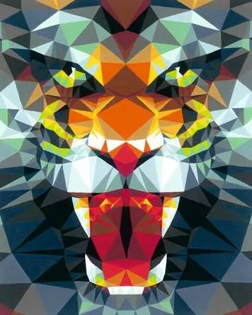 CreArt Polygon Tiger - Malen nach Zahlen für Erwachsene