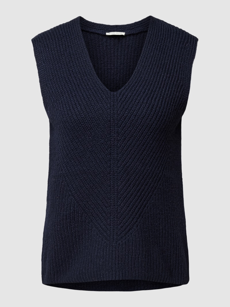 Pullunder in unifarbenem Design mit V-Ausschnitt in marineblau