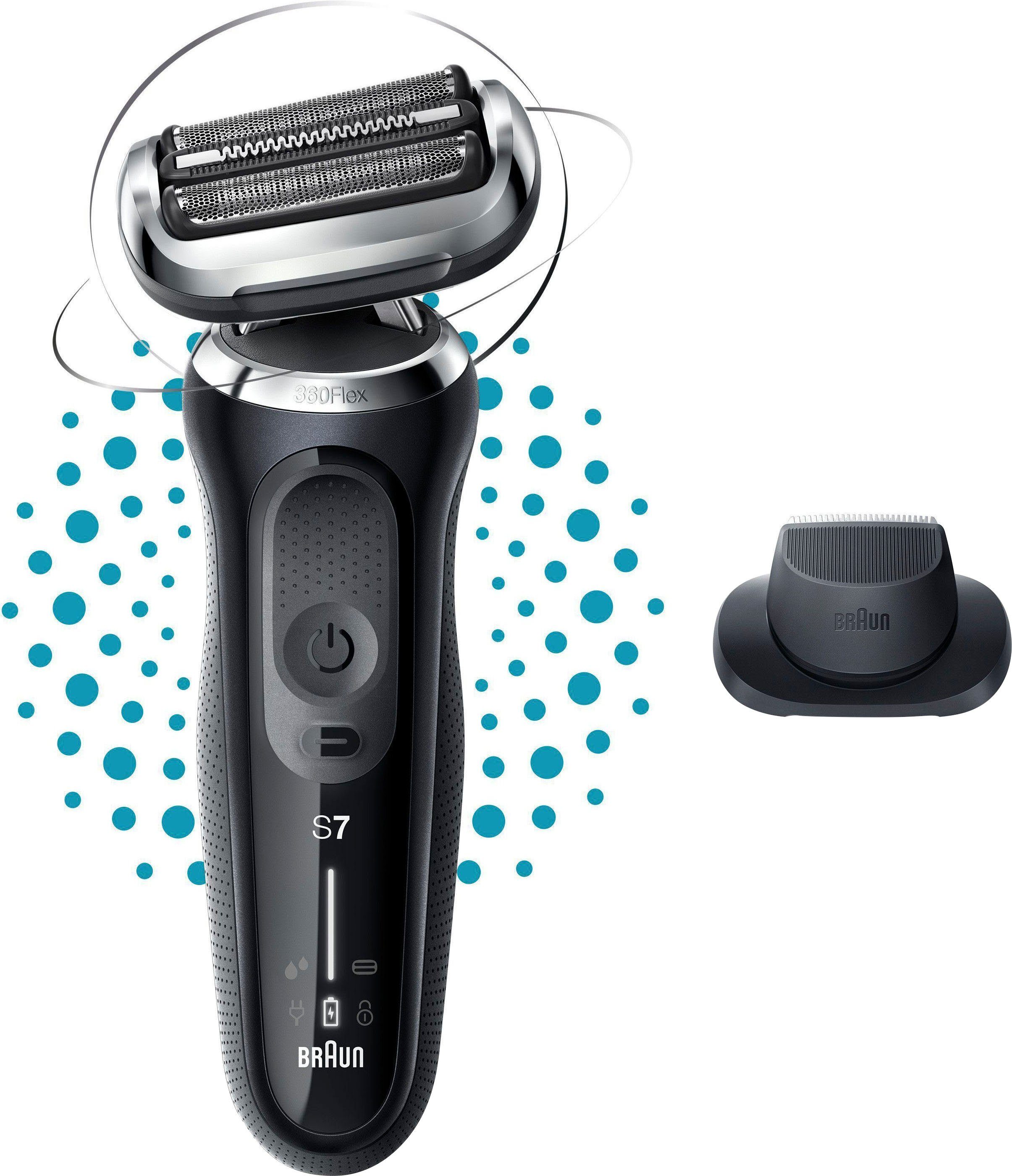 Braun Elektrorasierer Series 7 71-N1200s, Aufsätze: 2, SmartClick-Präzisionstrimmer, 360° Flex, Wet&Dry