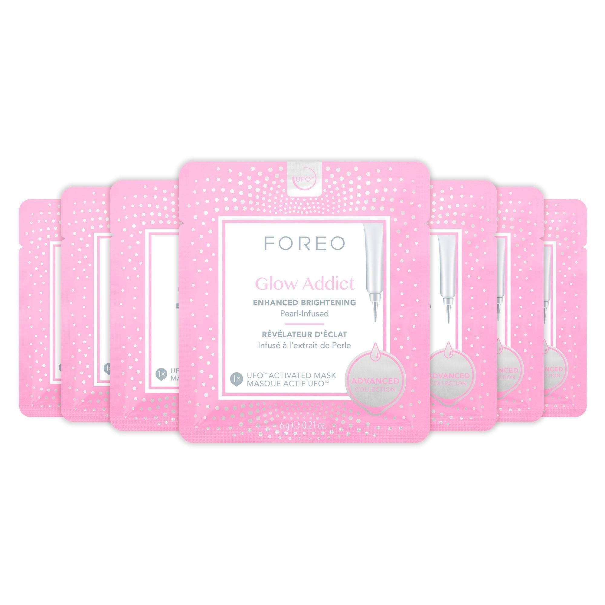 FOREO Tuchmaske Glow Addict Packung, 6 x 6 g, kompatibel mit UFO & UFO mini