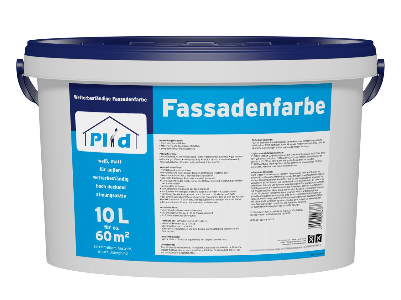 Prinzstark Fassadenfarbe Aussenfarbe Fassadenwetterschutz Anstreichset Weiß