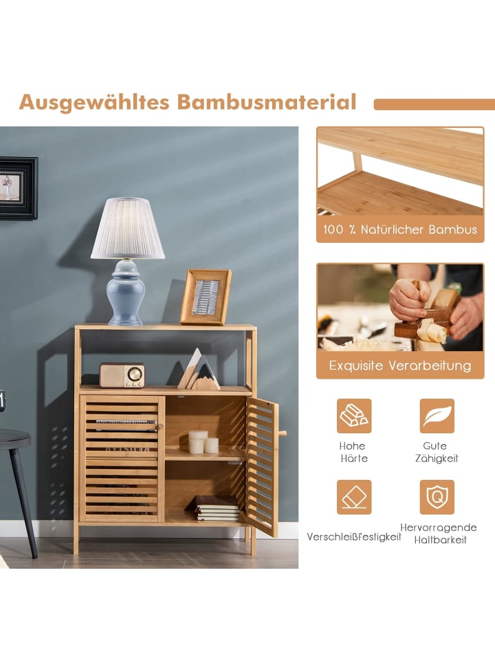 COSTWAY Badezimmerschrank Bambus in Hellbraun günstig kaufen onesize