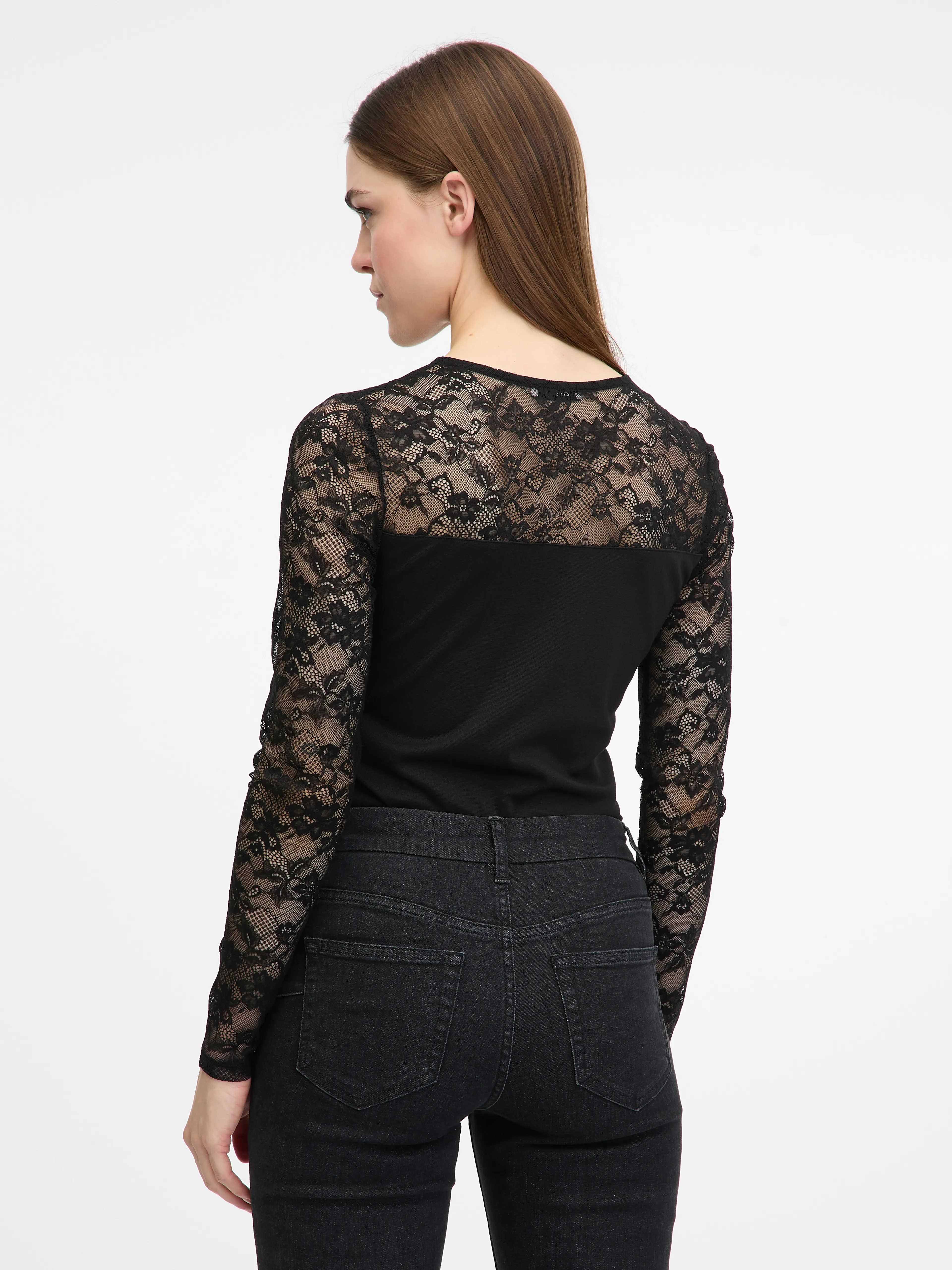 Schwarzer Damen-Body mit langen Ärmeln ORSAY