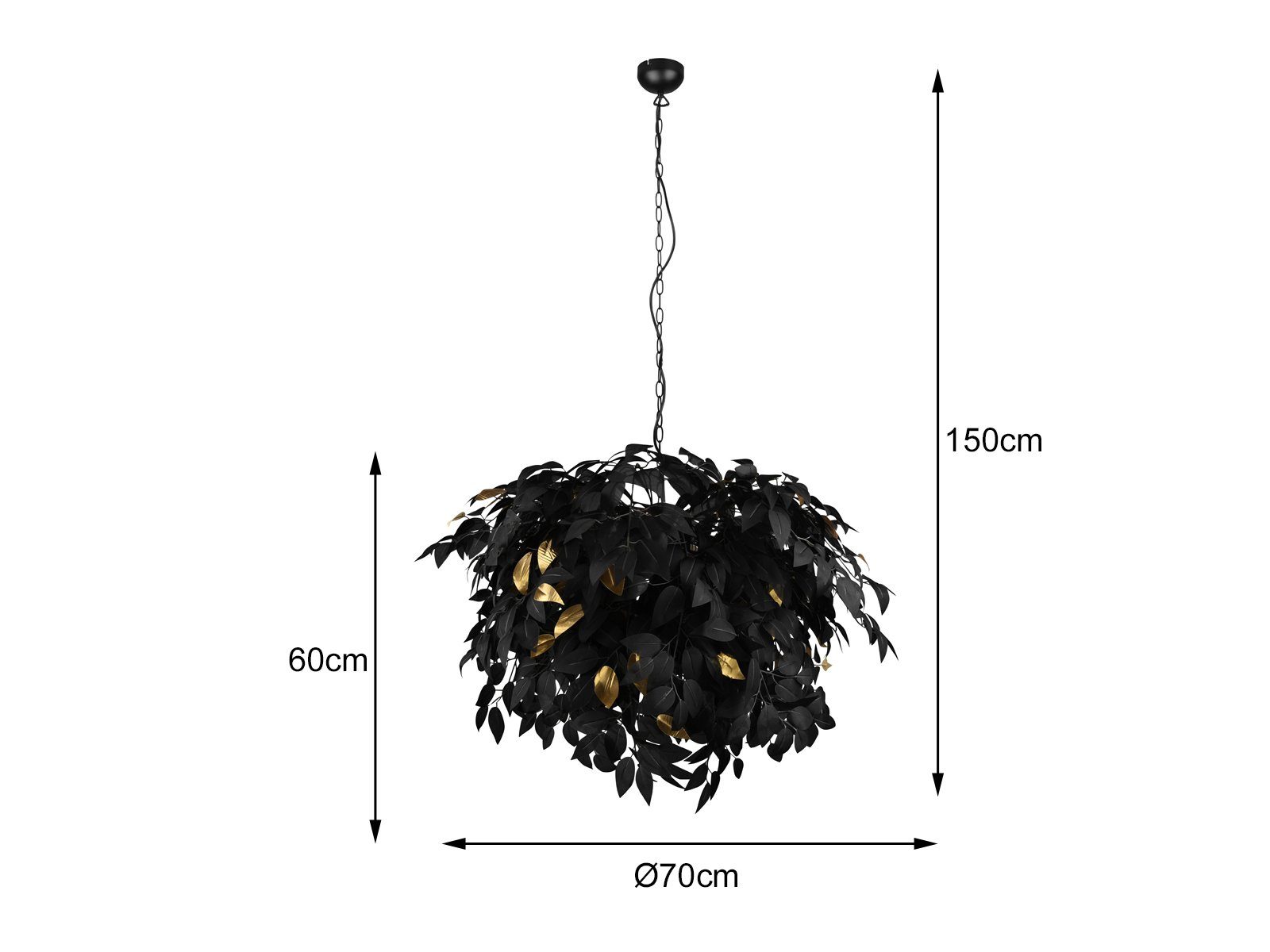 meineWunschleuchte LED Pendelleuchte, Dimmfunktion, LED wechselbar, Warmweiß, groß-e ausgefallene Designer-lampen für Esstisch & Galerie, Ø70cm