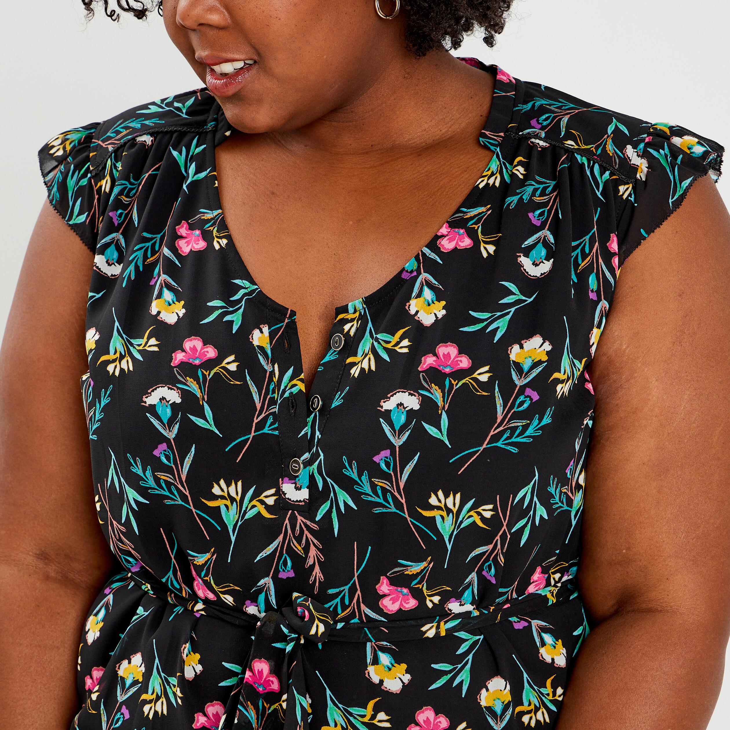 Robe droite sans manches noir femme grande taille | La Halle