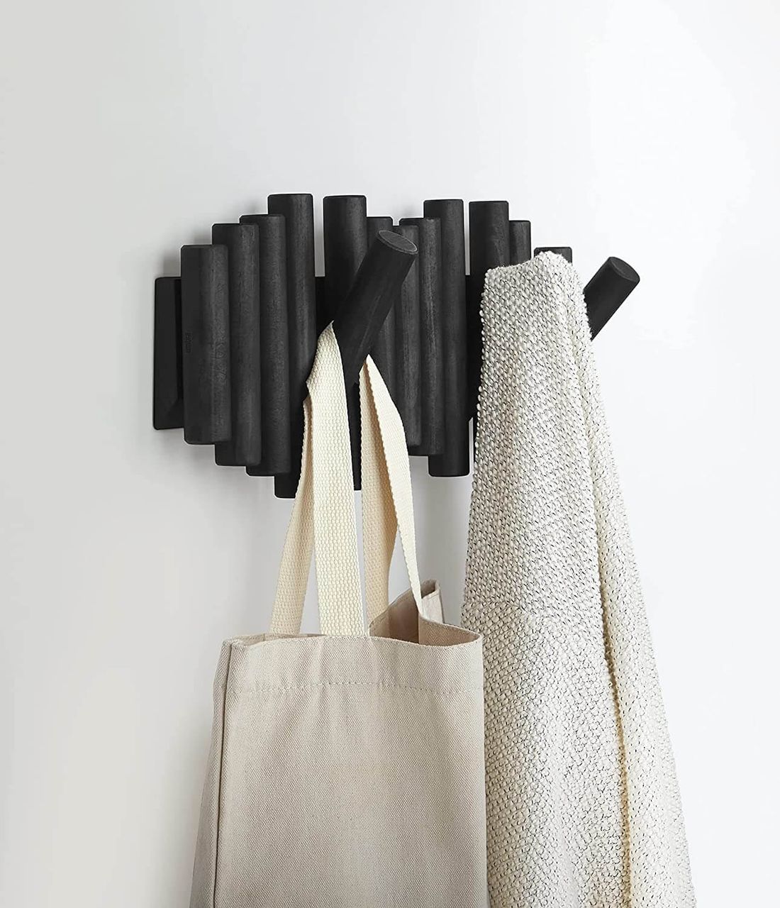 trends4cents Umbra Picket mit 5 Garderobenhaken schwarz 1011471-040 Garderobenleiste Wandhaken Kleiderhaken