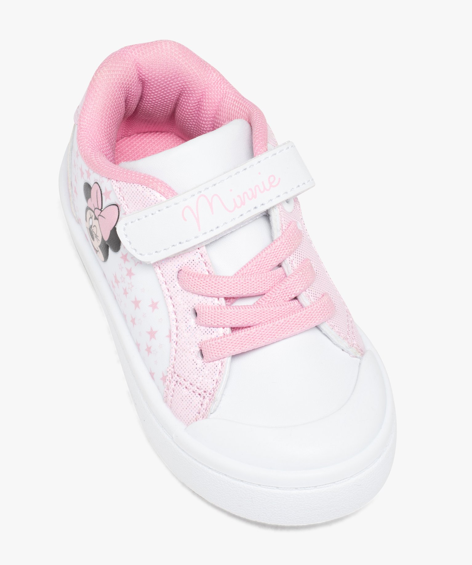 Baskets fille étoilées avec scratch Minnie - DS blanc | GEMO