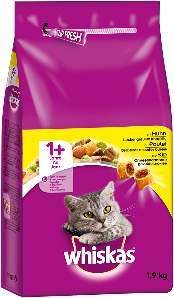 Whiskas Beutel Trocken Adult 1  mit Huhn 1,9kg