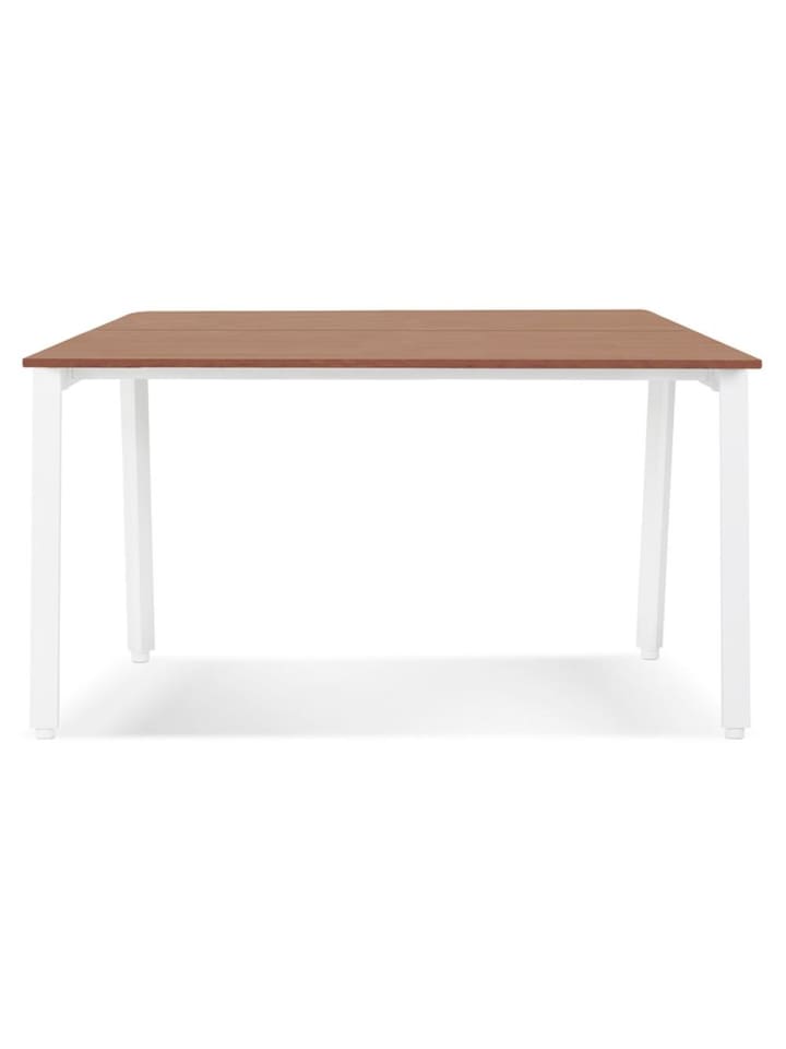 KADIMA DESIGN Schreibtisch quadratisch, Holz & Metall, Bürotisch 140x140 cm in Braun-Weiß günstig kaufen