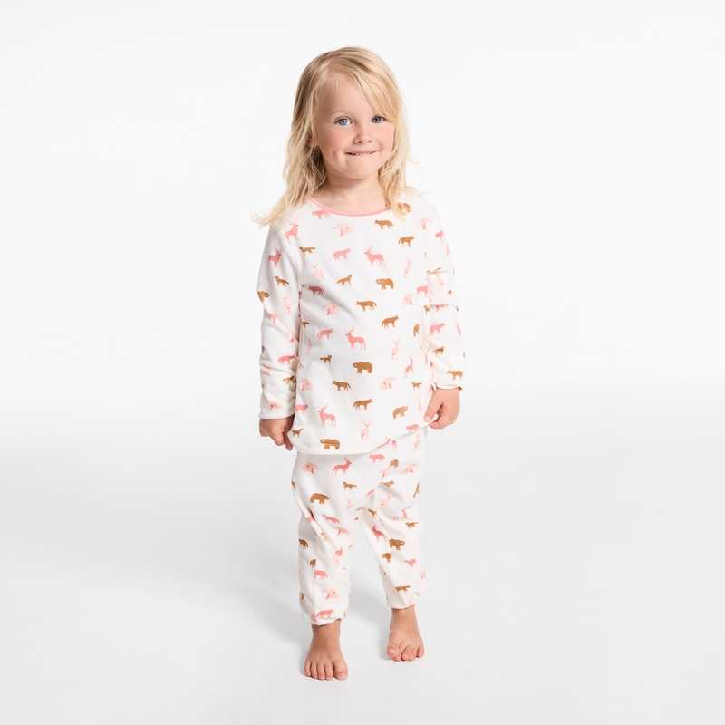 Pyjama en velours imprimé rose fille
