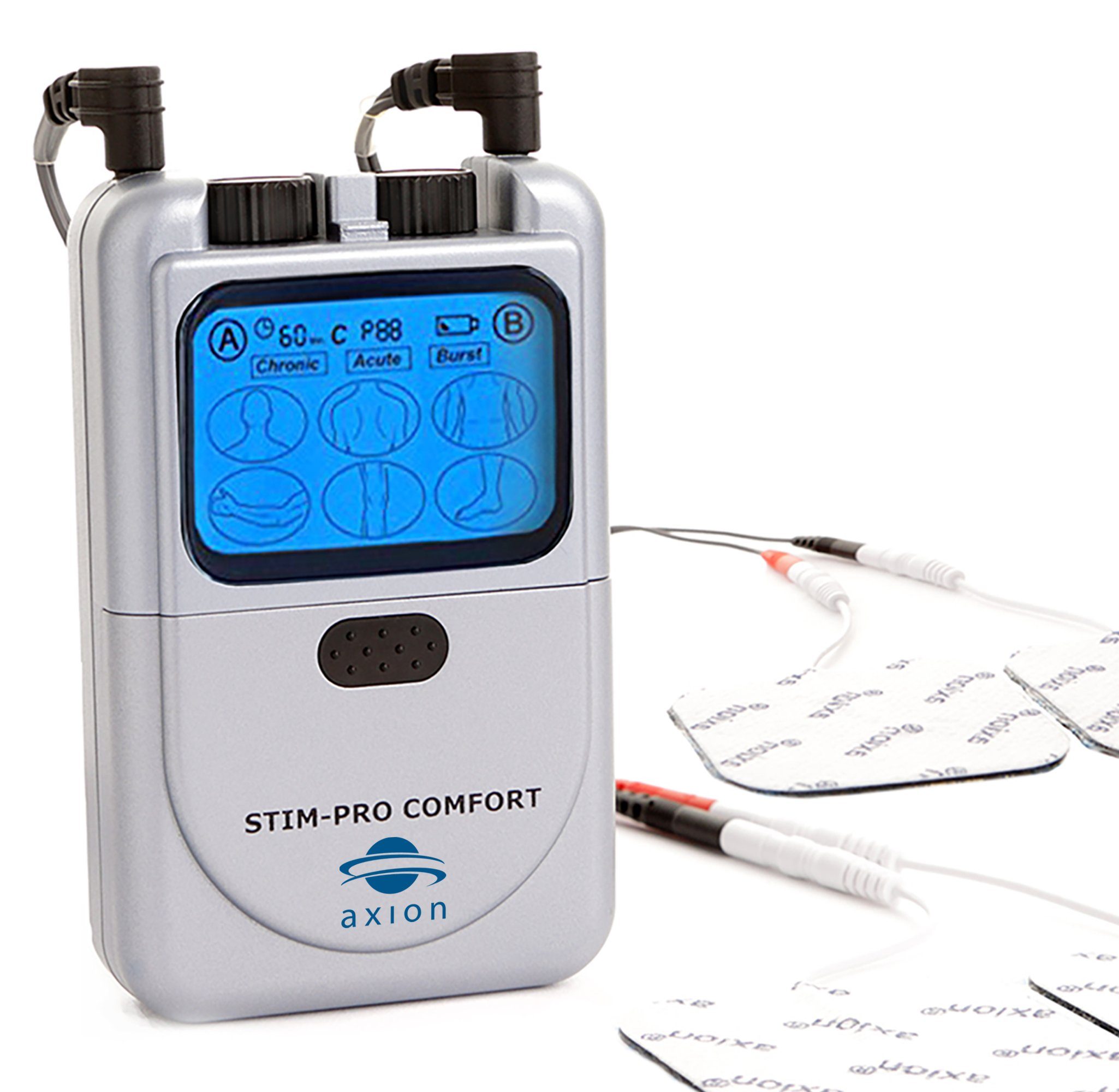 Axion TENS-Gerät 2 Kanal TENS Gerät STIM-PRO COMFORT gegen Schmerzen, (Set), zur Schmerzbehandlung, Schmerztherapiegerät, Reizstrom