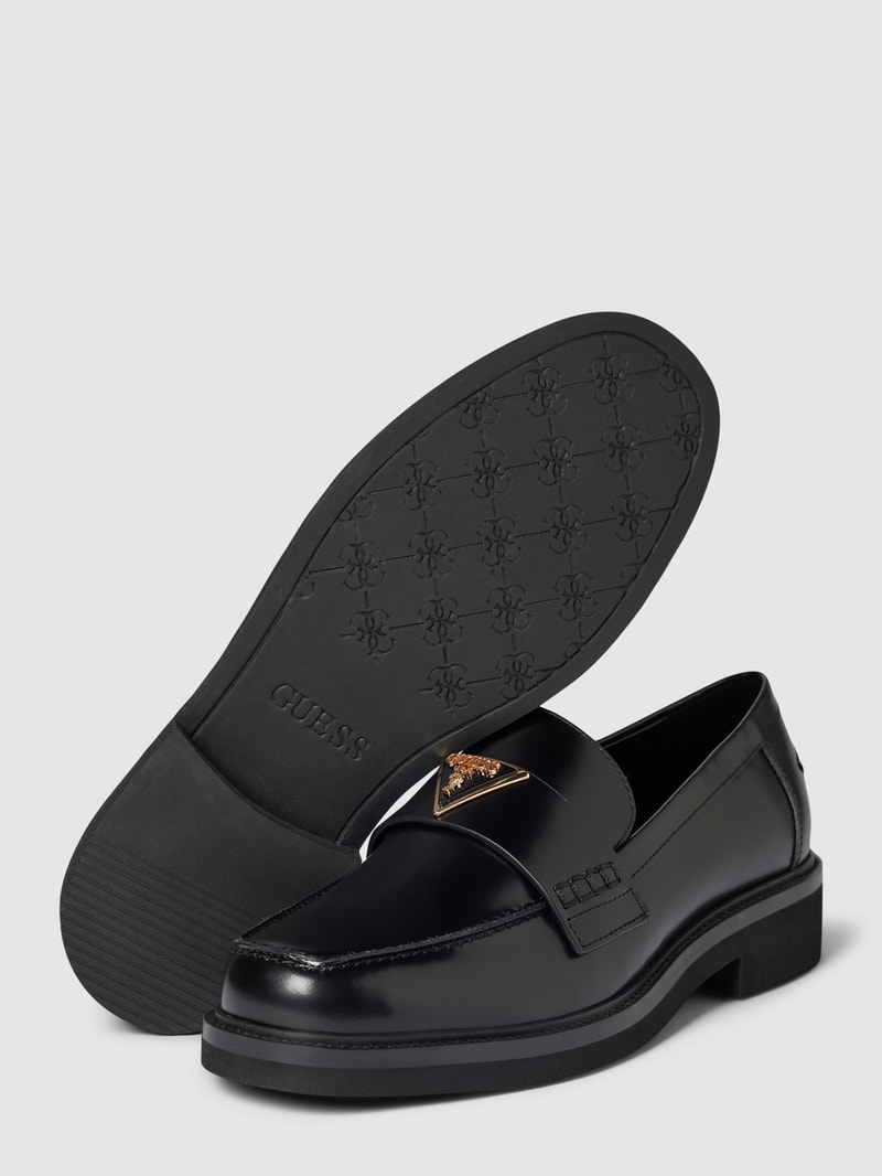 Mokassins mit Label-Applikation Modell 'SHATHA' in black
