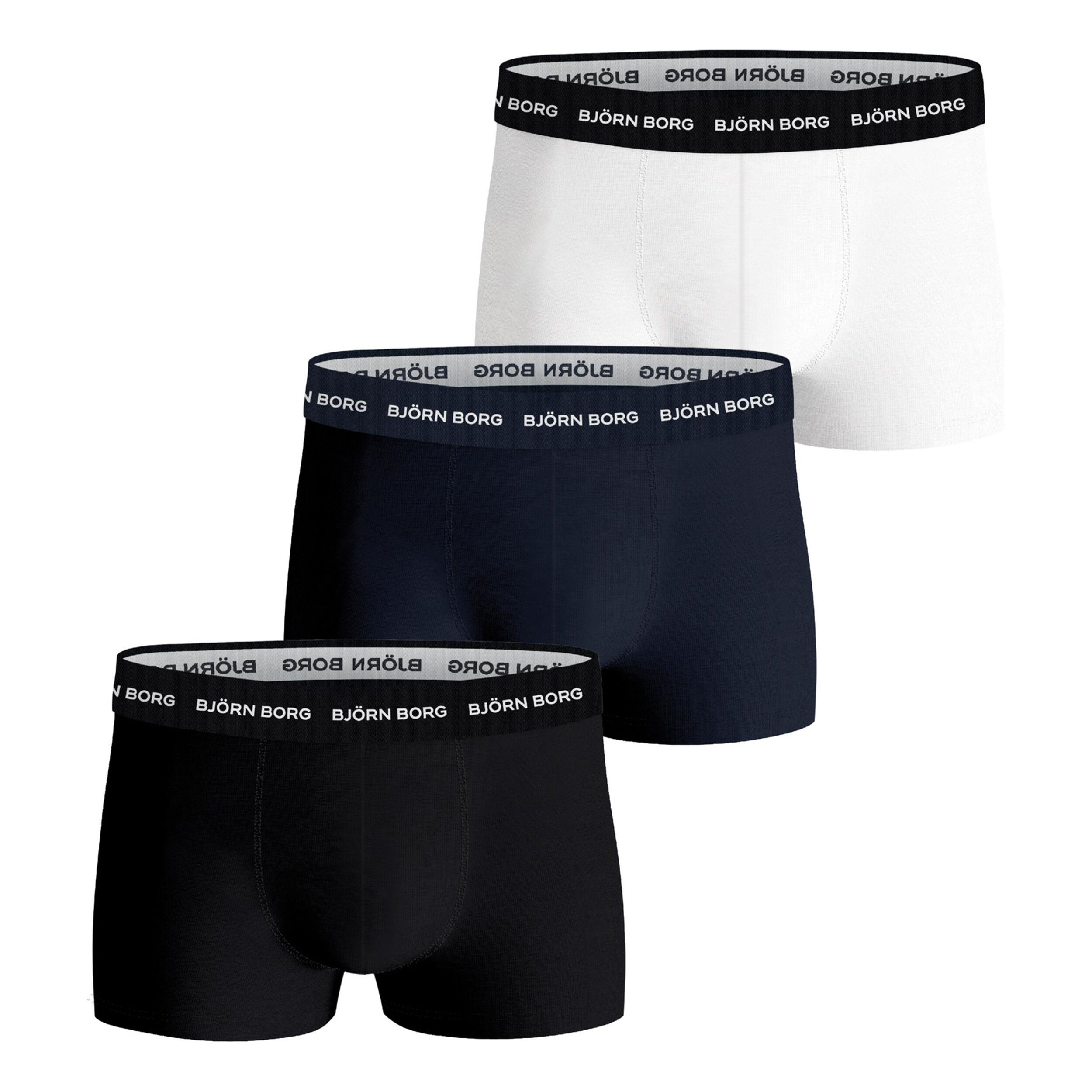Cotton Stretch Trunk Boxer Short 3er Pack Herren - Schwarz, Weiß