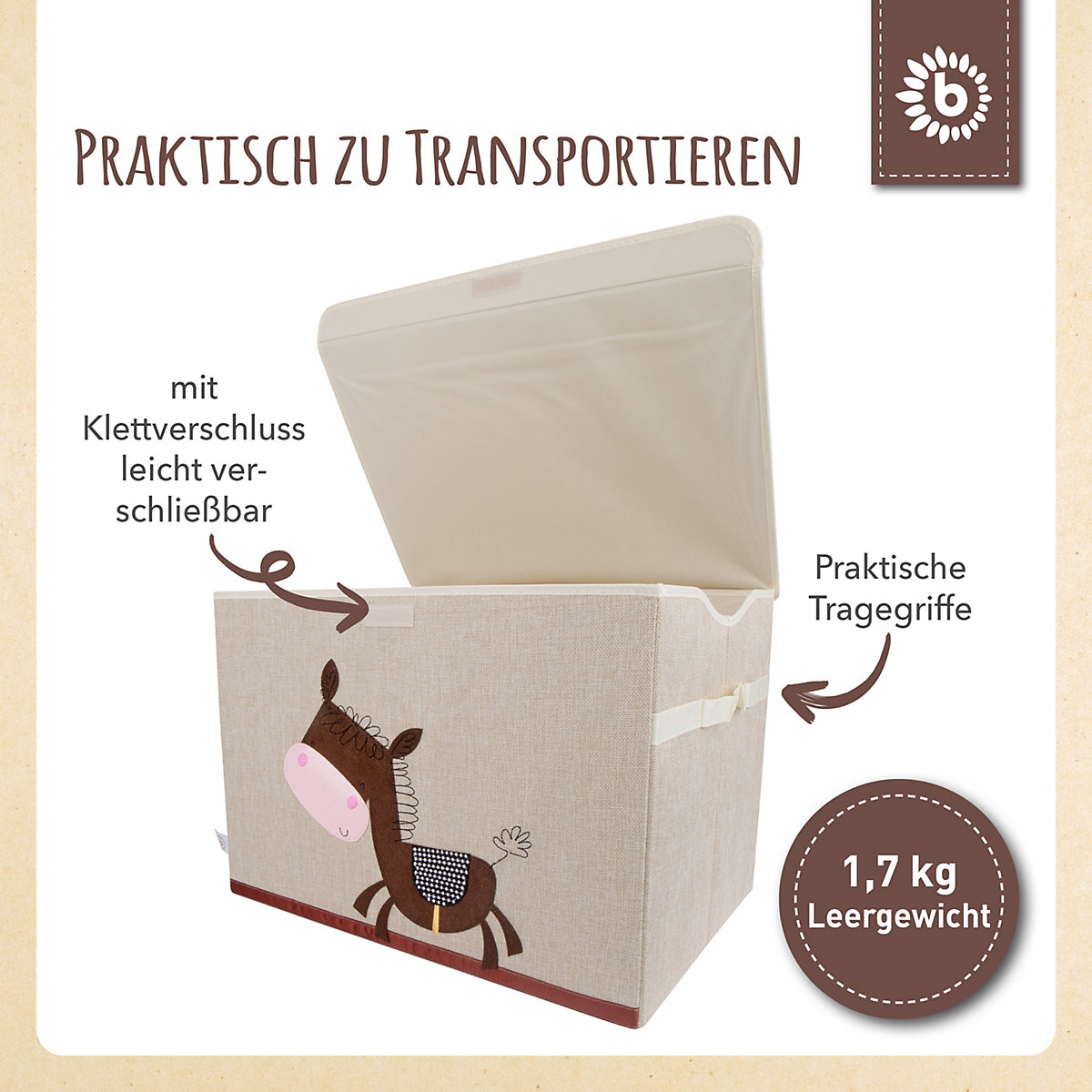 Aufbewahrungsbox mit Deckel Kinder Spielzeugkiste 65 L faltbar Staubox Stoffbox Aufbewahrungsboxen