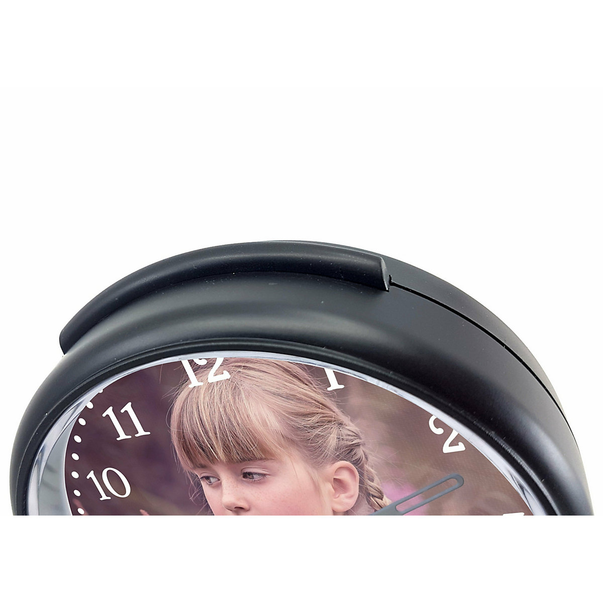 Kinder Funkwecker personalisiert mit Bild mit Wunschbild Atom-/Funkuhr, 12-Stunden-Anzeigeformat, Schlummerfunktion, Nachtlicht, Geräuschlos/Ohne Ticken